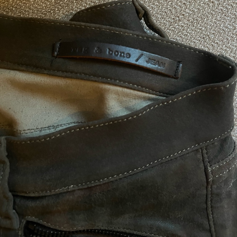 rag and bone lamb skin suede Camo pants
